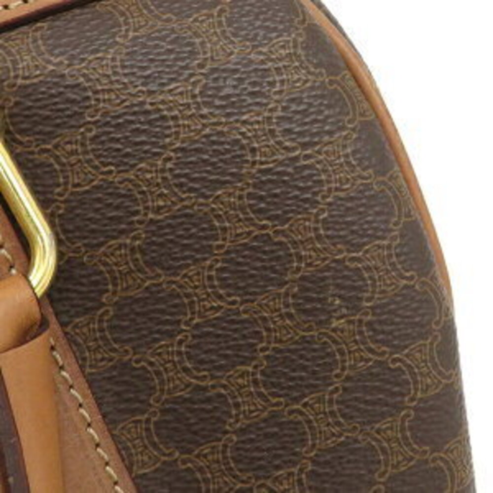 Celine logo Boston bag leather all over Triomphe handbag macadam brown - Picture 7 of 9